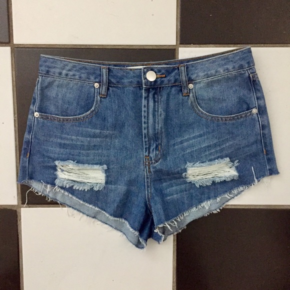 ashley mason Pants - Denim cutoff shorts